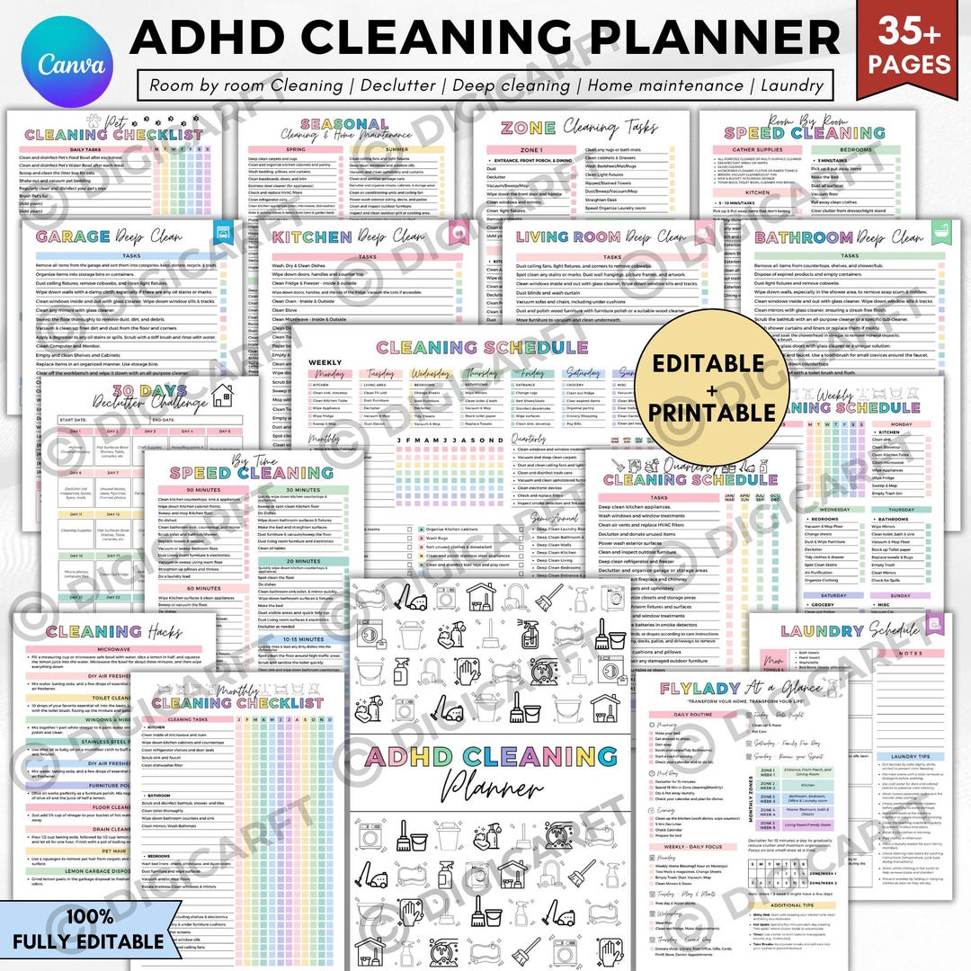 Planificador De Limpieza | Horario Y Listas De Verificación | Control