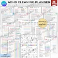 ADHD cleaning planner bundle pdf editable canva,Home cleaning schedule,Weekly,Monthly,Yearly Cleaning Checklist,Declutter,Family Chore Chart product logo