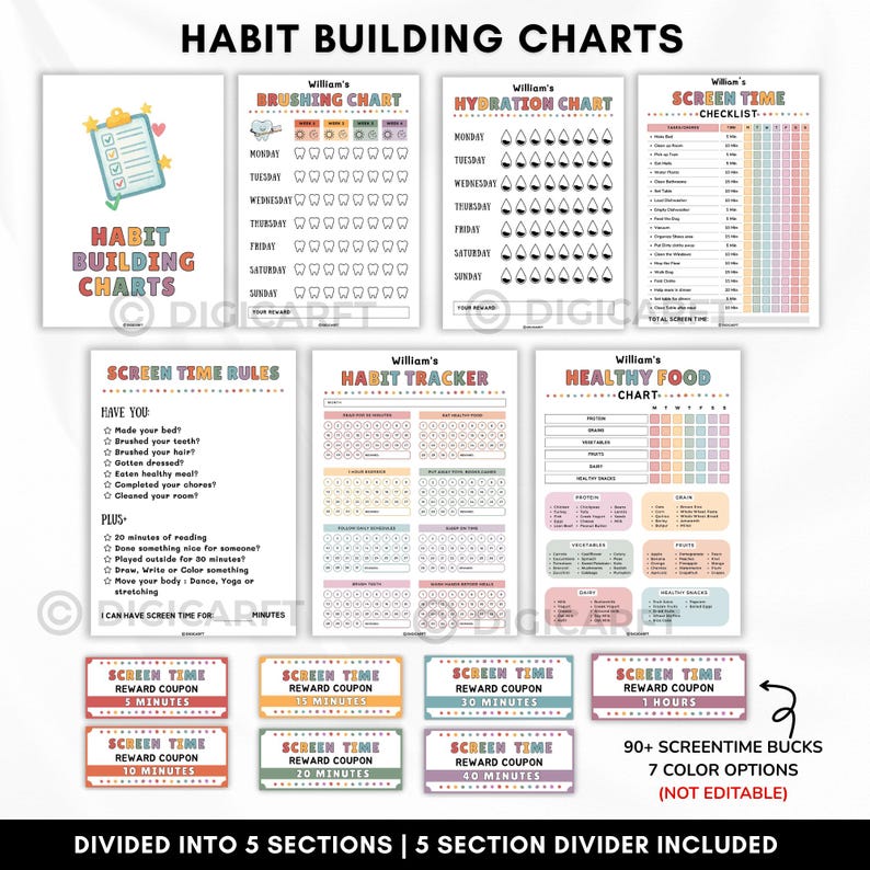 Kids Adhd Executive Functioning Toolkit,daily Routine Chore Chart ...