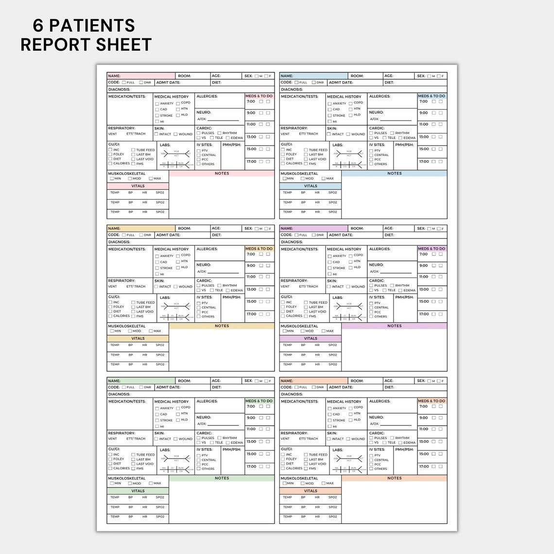 Printable Nursing Report Sheet - Il 1140xN.4184787143 T5u3