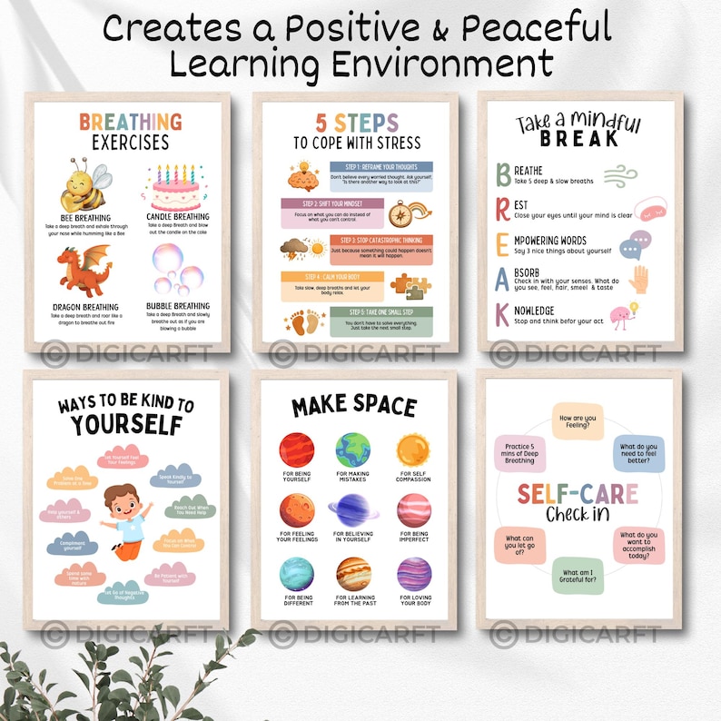 Calm down corner poster decor for kids room,calming corner classroom posters bundle,Coping skills,Circle of control,counselling room mental health emotional wellness banner,classroom calm down corner prints,Educational Wall art,Rainbow breathing classroom set,positive affirmation poster Teens,Calming strategies visuals printable Digital download, Be kind poster, How are you feeling poster, How big is my Problem Decor poster, Circle of control poster