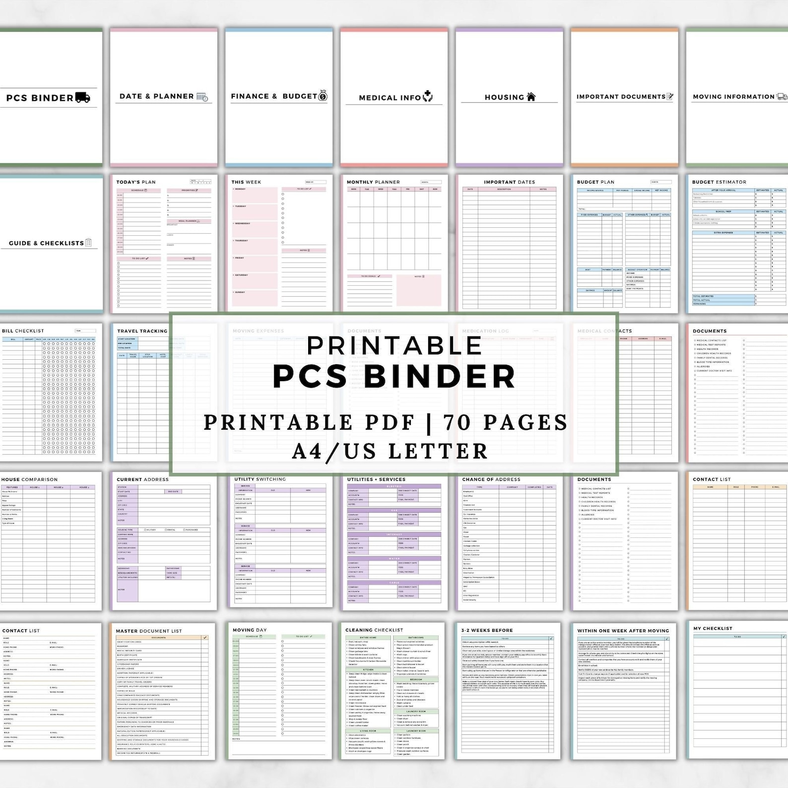 PCS Binder Printablepcs Checklist Military Move Planner Etsy