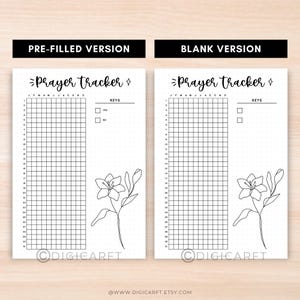 Yearly prayer tracker journal printable,Daily prayer journal digital download,Bullett journal pre made,Spiritual A5 journal insert template