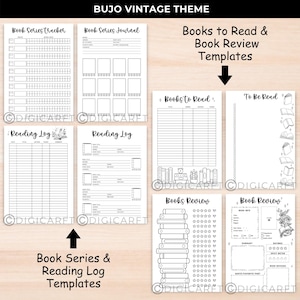 Book Series Tracker, Book Series Journal, Reading log printable PDF, Books to read, TBR Bullet Journal, Book Review page