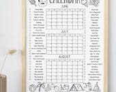 Summer calendar 2025 printable,Summer Activities Calendar, Bucket List,Summer Checklist to do list,Printable summer calendar poster for kids