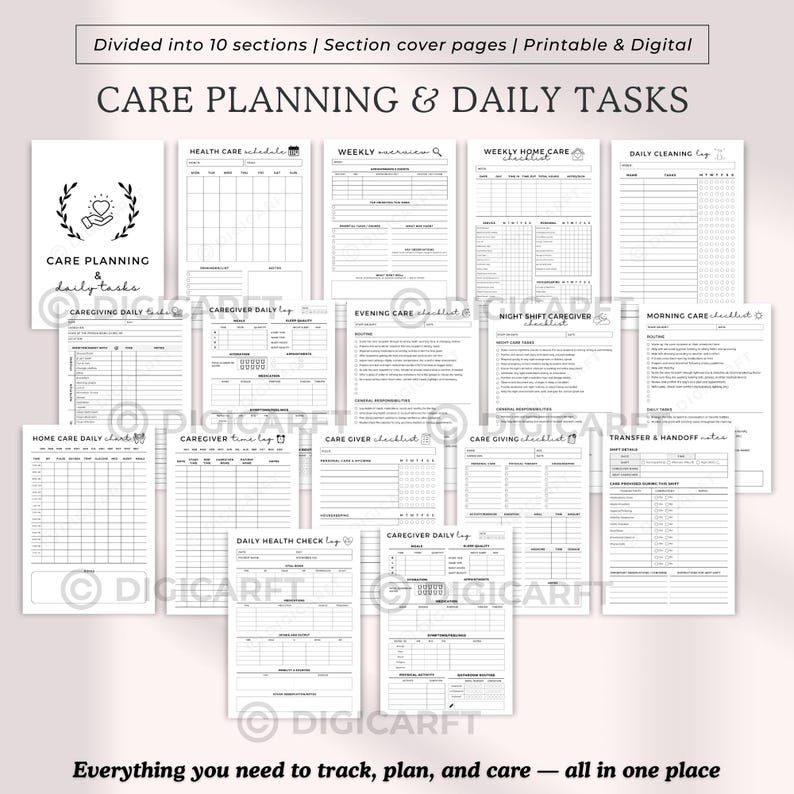 Caregiver Planner binder Printable,Caregiver Daily Log plus vital,Elder Caregiving journal a4,Home health care service forms,Medical tracker templates,caregiver daily weekly checklist,Caregiving Daily duties sign off,Caregiving workbook,Senior care at home planner,home care plan templates Pdf,Digital Caregiving journal planner,Caregiver binder,Caregiving checklist,Caregiver Responsibilities,Monthly Medication tracker,Symptom tracker,Daily pain tracker,Chronic pain tracker,Migrain tracker