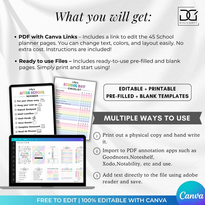 Editable kids school planner printable, Kids school planner 2026 27 editable, ADHD study planner for kids, Printable student planner kids, Kids homework planner printable, School calendar printable kids, Chore chart for kids printable, Before school checklist kids, After school checklist kids, Daily routine planner kids, Homeschool planner kids printable, Student organizer for children, Back to school planner printable, Academic planner kids editable, Kids productivity planner PDF