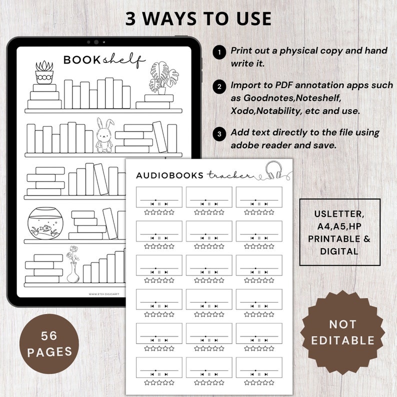 Book Reading planner bundle printable,Reading planner 2024,printable reading challenge,Book review log book,Monthly Reading journal minimal image 10