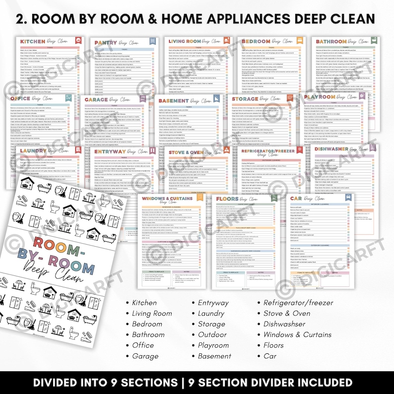 ADHD cleaning cards, Room by room deep cleaning, Kitchen Deep Clean
Pantry Deep Clean
Living Room Deep Clean
Bedroom Deep Clean
Bathroom Deep Clean
Office Deep Clean
Garage Deep Clean
Basement Deep Clean
Storage Deep Clean
Playroom Deep Clean
Laundry Deep Clean
Entryway Deep Clean
Outdoor Deep Clean
Refrigerator/Freezer Deep Clean
Stove & Oven Deep Clean
Dishwasher Deep Clean
Windows & Curtains Deep Clean
Floor Deep Clean
Car Deep Clean