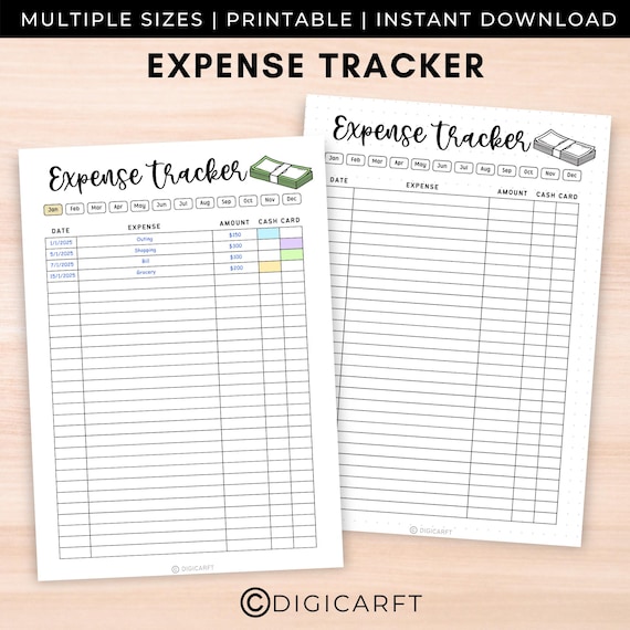 Expense tracker printable,Monthly spending tracker sheet A4,Daily money expense log digital,Budgeting Purchase Log,A5 Bullett journal insert