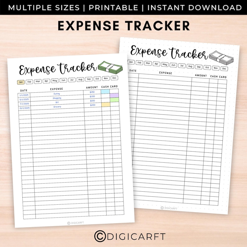 Expense tracker printable,Monthly spending tracker sheet A4,Daily money expense log digital,Budgeting Purchase Log,A5 Bullett journal insert