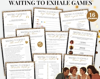 Waiting to Exhale Party Game-bundel, Ladies Night-games, filmgame uit de jaren 90, afdrukbare pyjamapartygames, nachtgames voor meisjes voor volwassenen, triviavragen