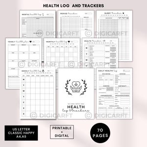 Family medical binder printable,healthcare planner printable,Medical Planner Bundle,Health Binder,doctor visit notes,family medical history, Patient medical tracker, Medicine tracker, Vitamins tracker, Supplement tracker, First aid kit checklist, Hospital bag checklist, Periods tracker, Daily pain tracker, Sleep tracker page, Daily health log, Weekly health log