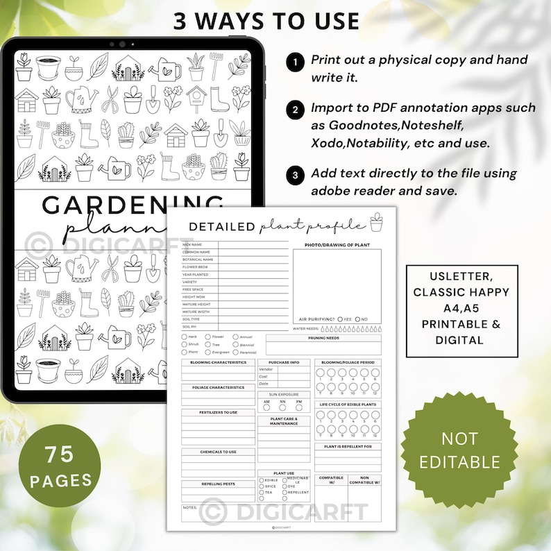 Printable garden planner,Gardening planner printable,plant care journal,vegetable calendar,Flower calendar,planting planner,garden journal and plannergarden planner journal digital,indoor plant watering schedule,house plant care planner,gardening logbook,Garden organiser,Plant care planner printable, Plant care Tracker, house plant planner,Plant care planner Bundle PDF, Plant journal,Plant profile, Watering schedule