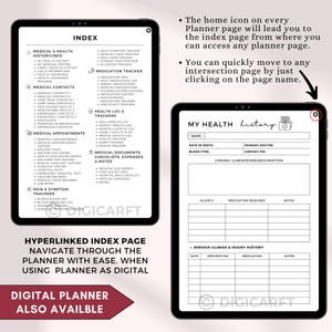 Familie medische bindmiddel afdrukbaar, gezondheidszorg planner afdrukbaar, medische planner bundel, gezondheidsbinder, doktersbezoek notities, medische familiegeschiedenis afbeelding 8