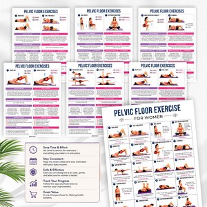 pelvic floor exercises for women, kegel exercise printable PDF, pelvic floor workout chart, bladder control exercises women, postpartum pelvic floor recovery, printable kegel exercise guide, women's pelvic health printable, pelvic floor strengthening exercises, beginner kegel workout, pelvic floor therapy at home, urinary incontinence exercises, deep core strengthening women, pelvic floor fitness planner, instant download workout PDF, printable wellness tracker,abdomen exercise
