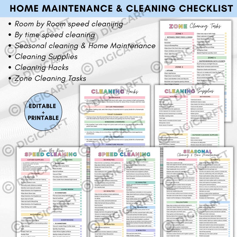 Room by room speed cleaning list, By time speed cleaning,Seasonal cleaning & home Maintenance, Cleaning supplies checklist,Easy home cleaning hacks, Zone cleaning Tasks