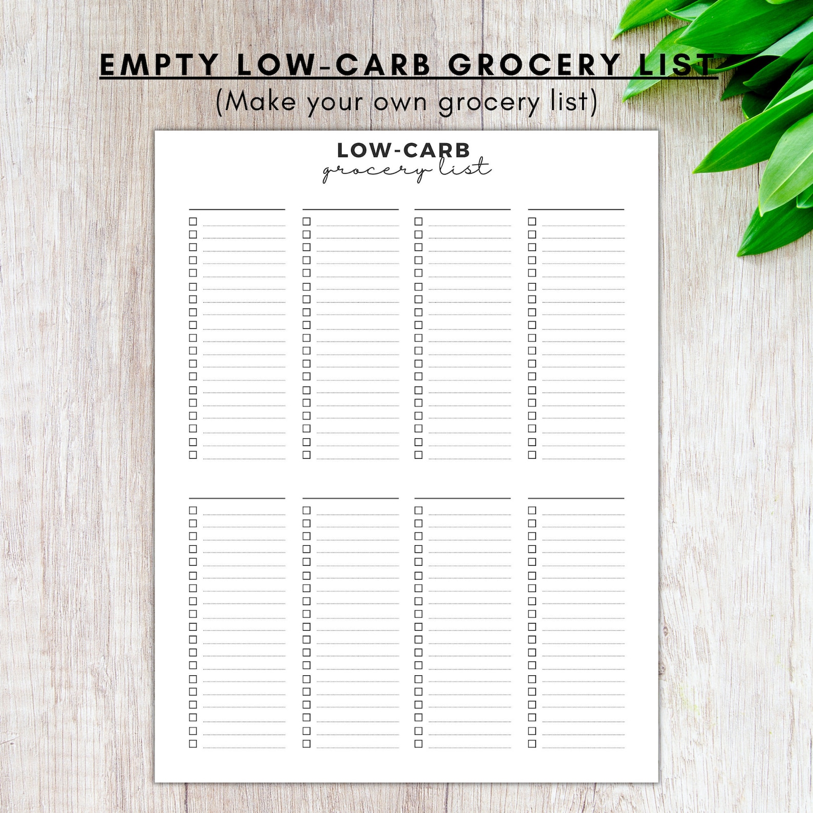 Low Carb Grocery List Printable Low Carb Food Listketo - Etsy