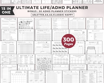 Ultimate Life planner bundle,2027 planner bundle,ADHD planner printable,Goal selfcare fitness reading budget,mom planner,2027 journal binder