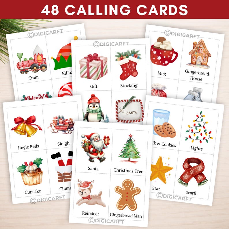 Christmas Bingo games for Adult,Christmas Bingo Cards,Holiday bingo bundle,Kids Christmas Party Game,Printable Christmas Classroom Activity