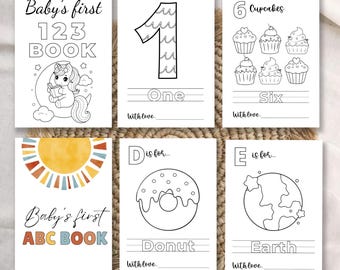 Baby shower abc 123 coloring guest book printable,ABC Babyshower book,Baby shower 123 coloring book,Baby alphabet shower activity games kids