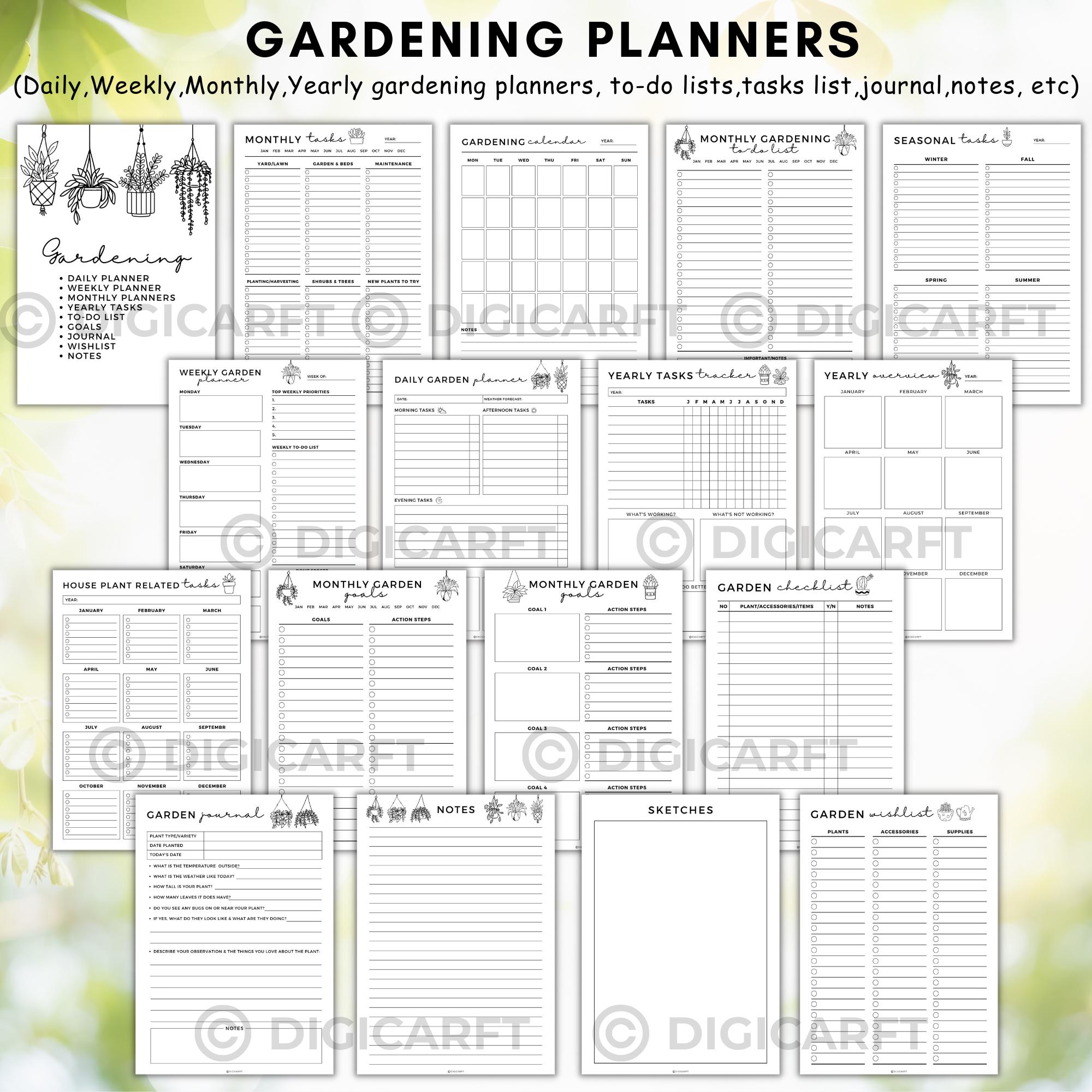 Gardening Planner Printable Pdf,garden Journal Tracker Digital,indoor ...