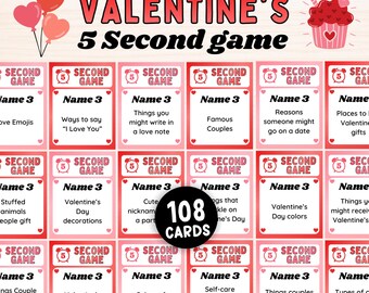 Valentine's Day 5 Second Game,fun valentines day activities kids,Galentine's Day Party Game,Printable valentines games,couple games adults