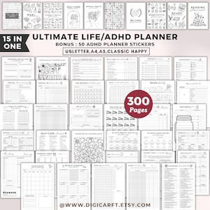 Ultimate Life planner bundle,2027 planner bundle,ADHD planner printable,Goal selfcare fitness reading budget,mom planner,2027 journal binder