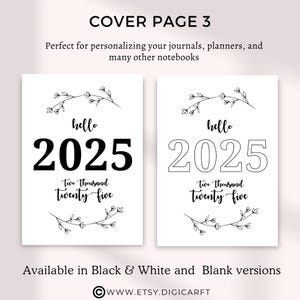 2025 Cover Pages Bundle,2025 Planner Cover A5 Printable,2025 Bullett ...