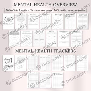 Minimalist Mental Health Journal for Daily Use,Guided Mental Health Journal for Personal Growth, Affirmations Journal for Mind, Body, and Soul,Printable Mood Tracker and Journal Combo, Mental Health Journal with Positive Habit Tracker