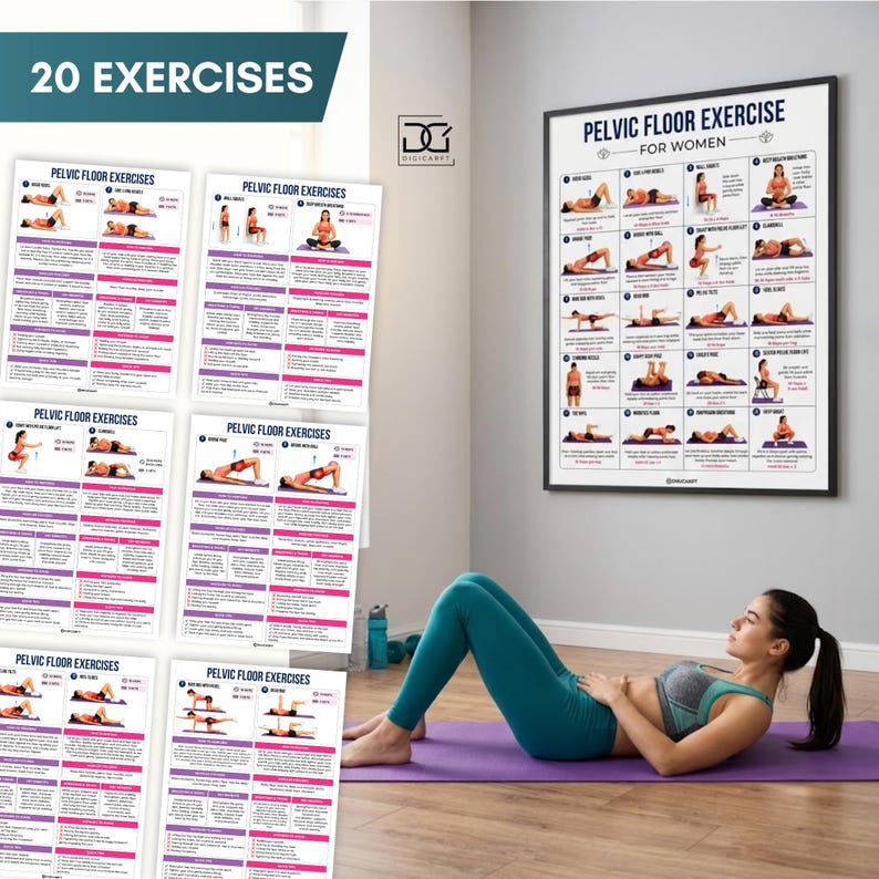 pelvic floor exercises for women, kegel exercise printable PDF, pelvic floor workout chart, bladder control exercises women, postpartum pelvic floor recovery, printable kegel exercise guide, women's pelvic health printable, pelvic floor strengthening exercises, beginner kegel workout, pelvic floor therapy at home, urinary incontinence exercises, deep core strengthening women, pelvic floor fitness planner, instant download workout PDF, printable wellness tracker,abdomen exercise