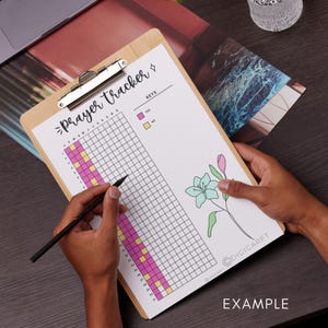 Yearly prayer tracker journal printable,Daily prayer journal digital download,Bullett journal pre made,Spiritual A5 journal insert template