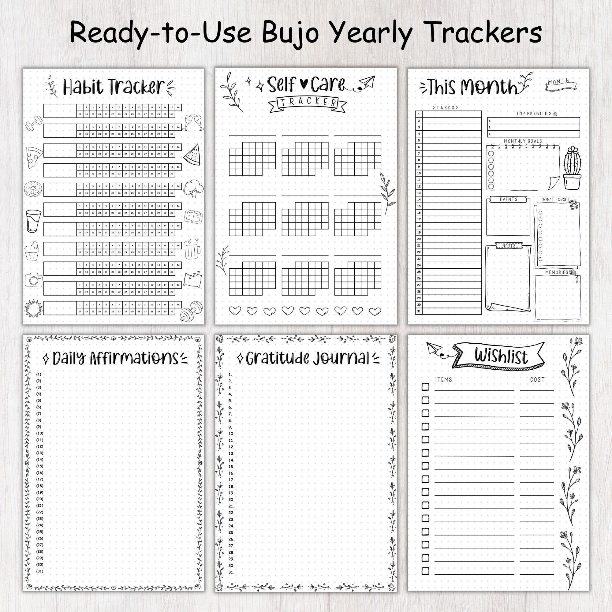 Monthly Trackers Bundle Printable A5 Bullett Journal Pages,this Month ...