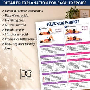pelvic floor exercises for women, kegel exercise printable PDF, pelvic floor workout chart, bladder control exercises women, postpartum pelvic floor recovery, printable kegel exercise guide, women's pelvic health printable, pelvic floor strengthening exercises, beginner kegel workout, pelvic floor therapy at home, urinary incontinence exercises, deep core strengthening women, pelvic floor fitness planner, instant download workout PDF, printable wellness tracker,abdomen exercise