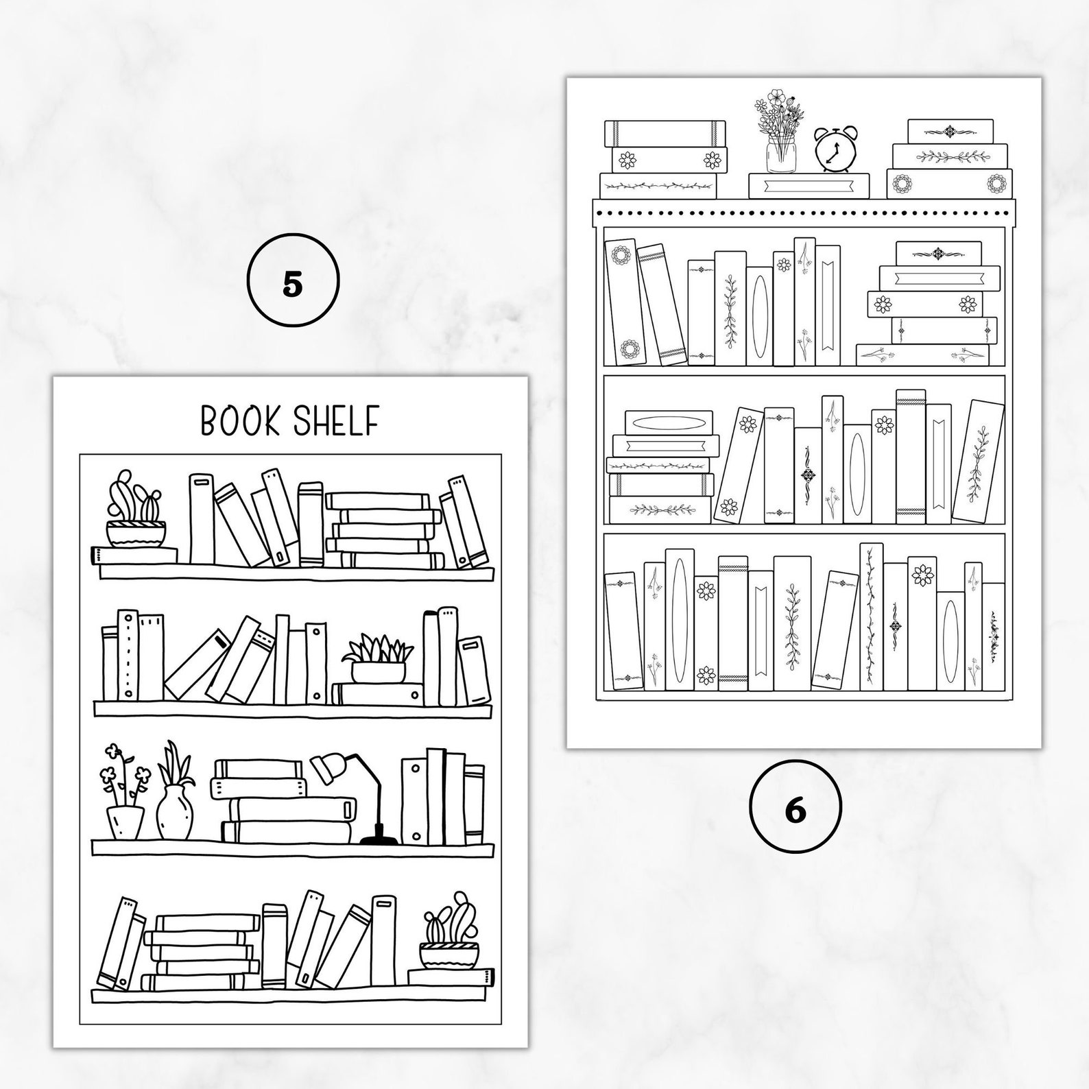 Bookshelf Printable Template,minimal Bujo Bookshelf Tracker Digital ...