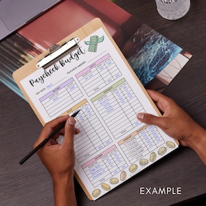 Paycheck budget template printable,Budget by paycheck planner digital goodnotes,Income Expense Debt log A4,Monthly finance tracker Pages A5