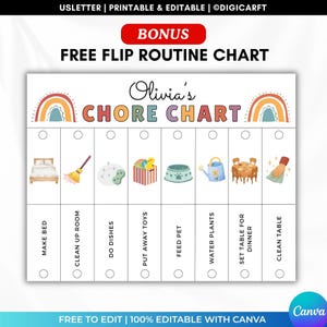 Editable Kids Chore Chart, Kids Chore Chart Bundle, Kids Routine Chart, Daily Routine Chart for Kids, Editable Responsibility Chart, Kids Checklist Printable, Behavior Chart, Reward Chart, Screen Time Checklist, Allowance Tracker, Kids Job Chart, Kids Morning Routine, Bedtime Routine Chart, Weekly Schedule for Kids, School Checklist, Flip Routine Chart, Visual Schedule for Kids, Toddler Routine Chart, Canva Editable Kids Charts, Printable Kids Planner, ADHD Routine Chart, Autism Visual Schedule