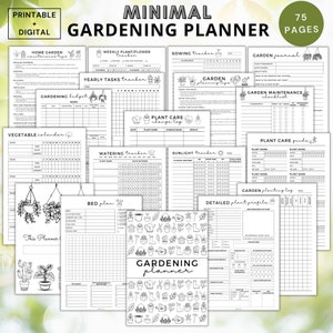 Gardening planner printable pdf,garden journal tracker digital,indoor plant watering schedule,house plant care planner a5,garden logbook pdf