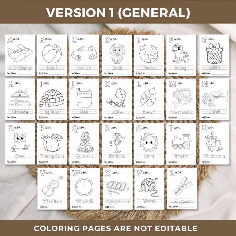 Abc baby shower coloring book printable,Baby's first abc alphabet book,Babyshower abc coloring book,Baby shower activity and games kit kids image 2