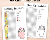 Anxiety tracker journal page printable,Stress mental health Yearly tracker digital download,Bullett journal pre made,A5 journal insert pdf