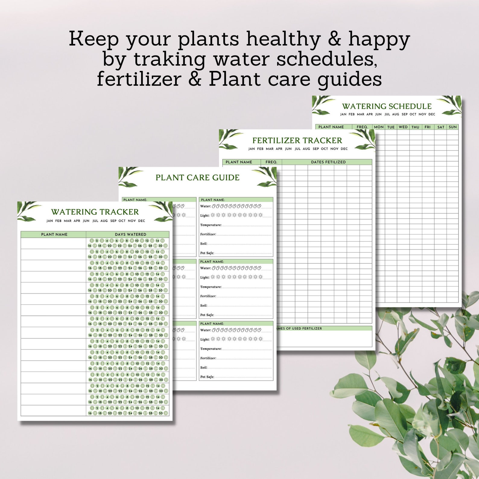  Plant Care Spreadsheet Template Free 