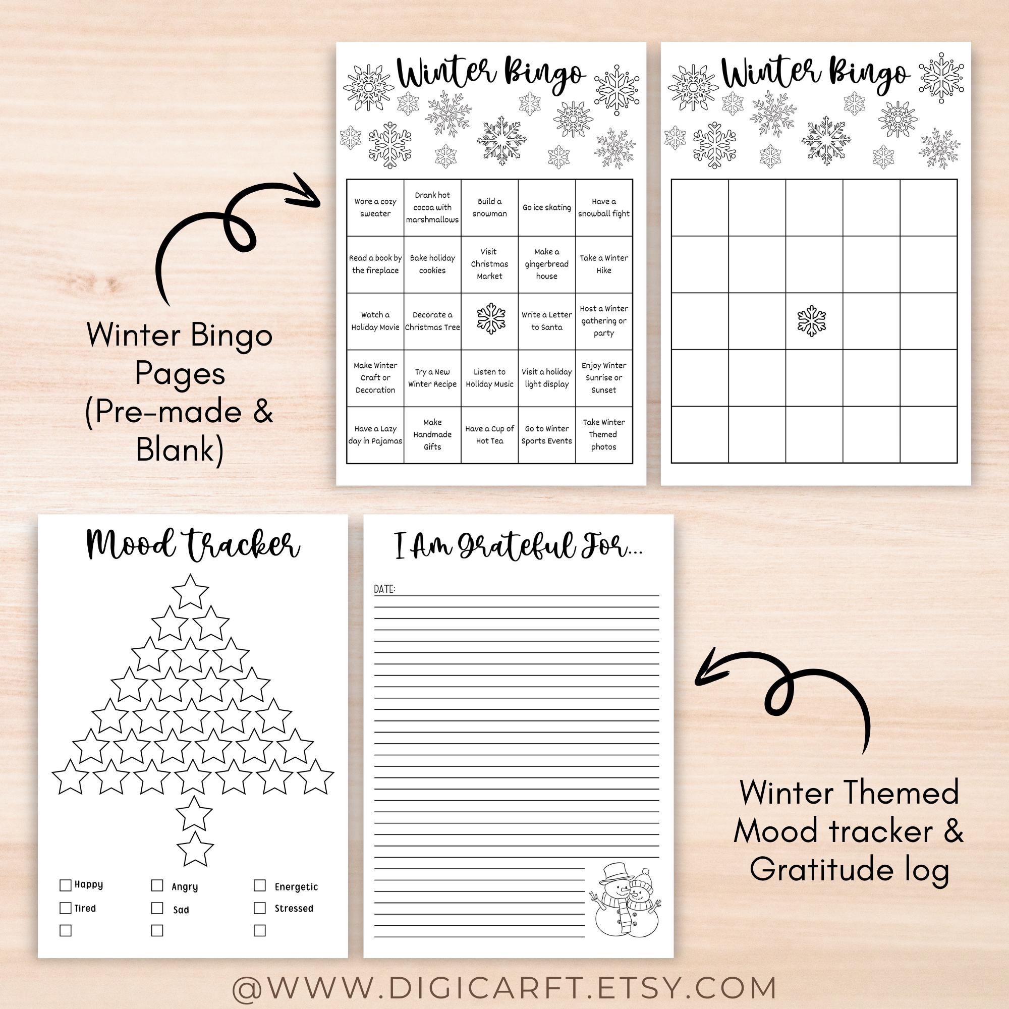 Winter Journal Bundle Printable,winter Planner Kit,winter Bucket List ...