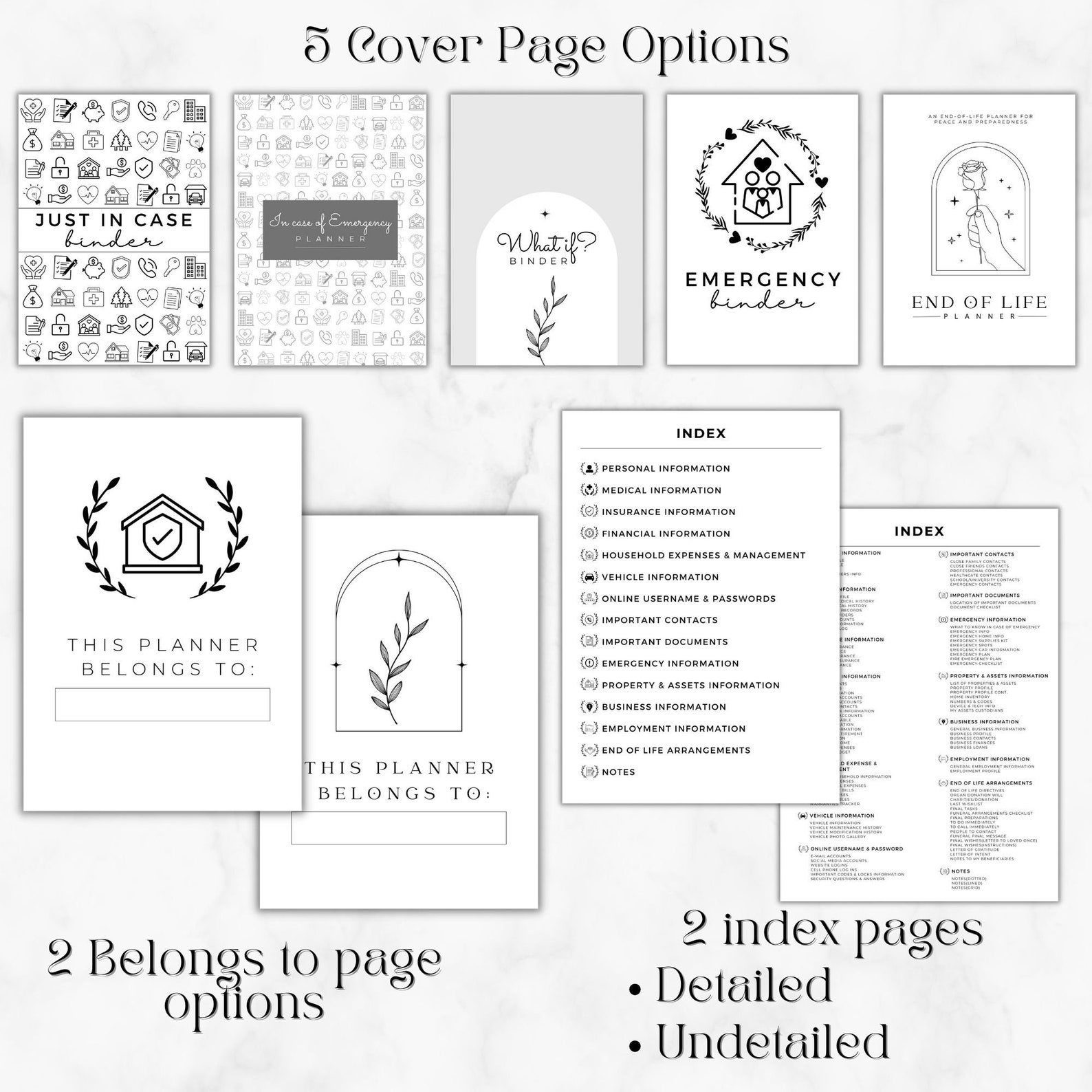 Fillable End of Life Planner Printable,what If Binder Digital,just in ...