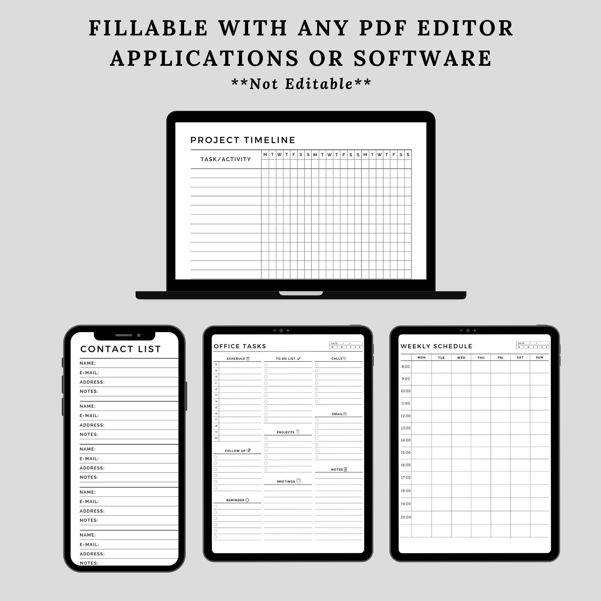 Office Tasks Planner Setoffice Task Trackeroffice Etsy