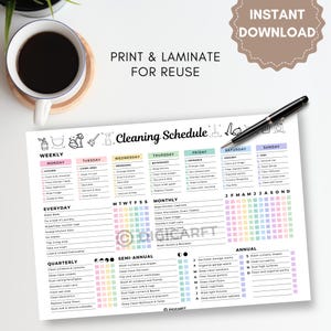 Editable cleaning schedule checklist canva,ADHD Home cleaning planner weekly monthly yearly Semi annualy, Quarterly Clean house schedule printable,house chore chart,Digital cleaning template,Printable cleaning checklist home,Kitchen,Bathroom,Living room,Bedroom Cleaning checklict,All in one cleaning temaplate Pastel colors