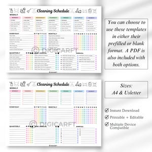Editable cleaning schedule checklist canva,ADHD Home cleaning planner weekly monthly yearly Semi annualy, Quarterly Clean house schedule printable,house chore chart,Digital cleaning template,Printable cleaning checklist home,Kitchen,Bathroom,Living room,Bedroom Cleaning checklict,All in one cleaning temaplate Pastel colors