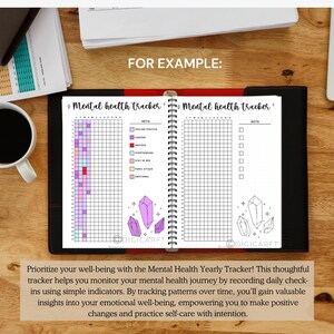 Mental health yearly tracker journal printable,Stress tracker page,Anxiety tracking log,Bullett journal pre made,A5 bujo  journal insert PDF