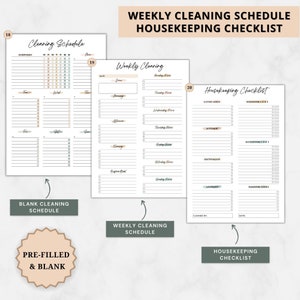 Ultimate Cleaning schedule bundle editable,Cleaning Planner Bundle,Weekly,Monthly,Yearly Cleaning Checklist,30 Declutter,Family Chore Chart image 7