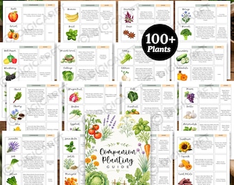 Companion planting chart printable,Companion planting guide poster,Garden planner template,Plant planner inserts,Vegetable growing guide pdf