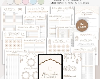 Ramadan planner bundle printable,ramadan planner 2025,Ramadan planner and journal, Ramadan planner digital pdf,Quran Journal,Ramadan tracker